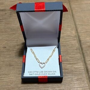 Gold and Silver Heart Necklace